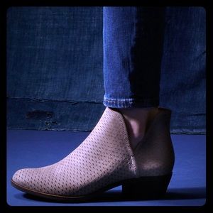 bashina nubuck leather block heel booties